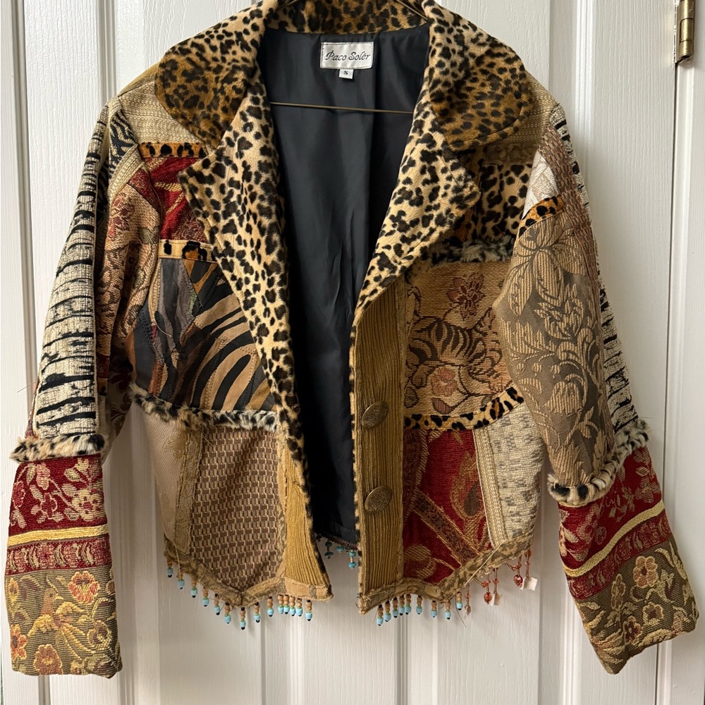 Paco Soler Patchwork Jacket With Leopard Print - image 2